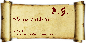 Münz Zalán névjegykártya